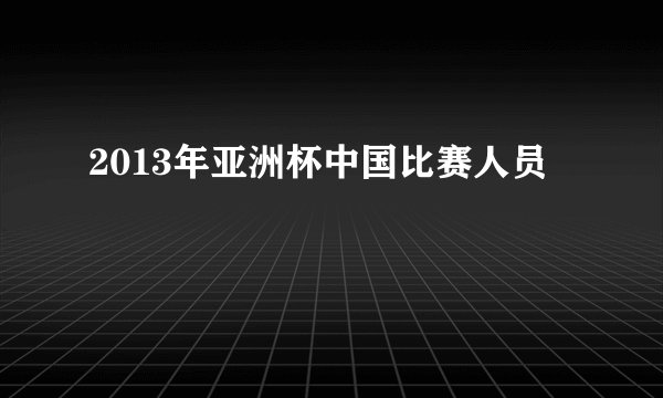 2013年亚洲杯中国比赛人员