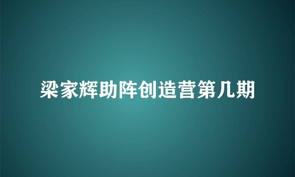 梁家辉助阵创造营第几期