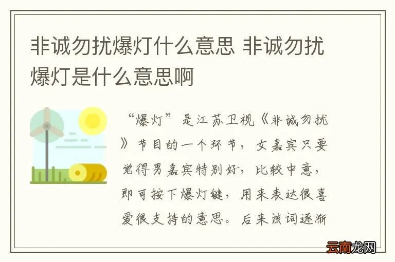非诚勿扰爆灯什么意思 非诚勿扰爆灯是什么意思啊