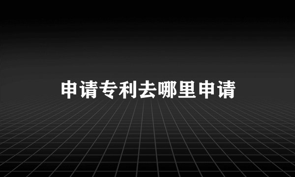 申请专利去哪里申请