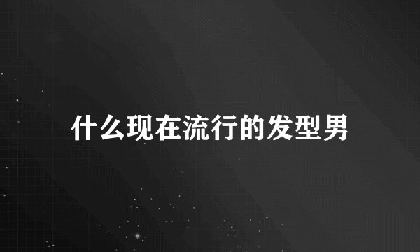 什么现在流行的发型男