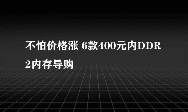 不怕价格涨 6款400元内DDR2内存导购