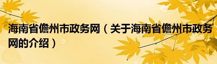 海南省儋州市政务网（关于海南省儋州市政务网的介绍）