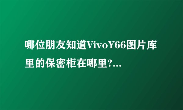 哪位朋友知道VivoY66图片库里的保密柜在哪里?我把照片存进去就找不到了