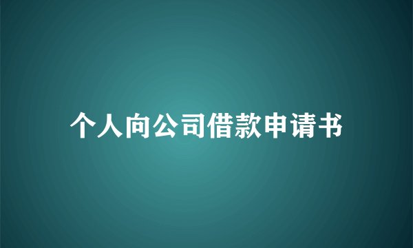 个人向公司借款申请书
