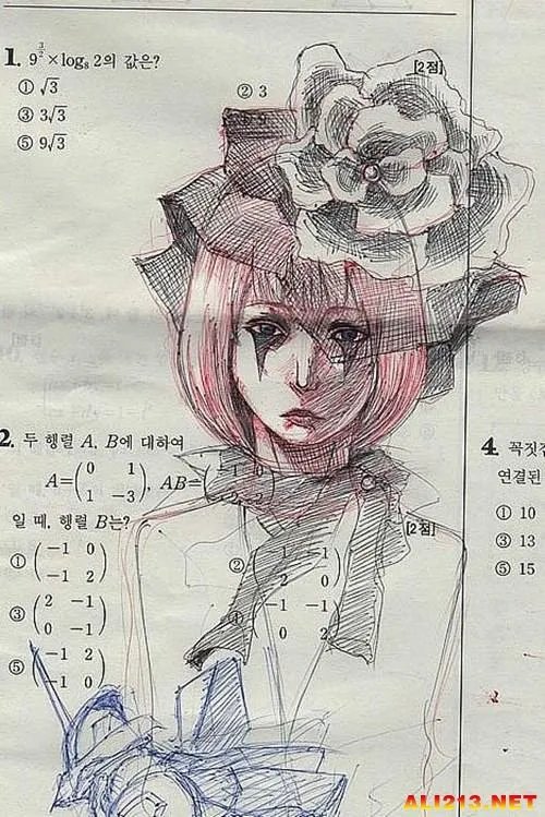 杜甫涂鸦算什么？看韩国考生在试卷上的终极涂鸦