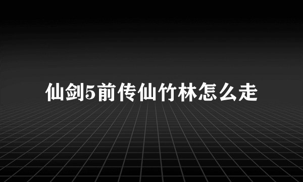 仙剑5前传仙竹林怎么走