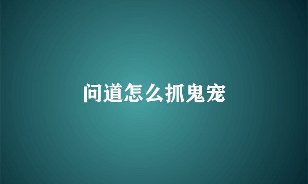 问道怎么抓鬼宠