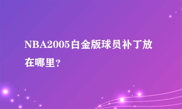 NBA2005白金版球员补丁放在哪里？