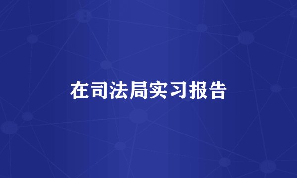 在司法局实习报告