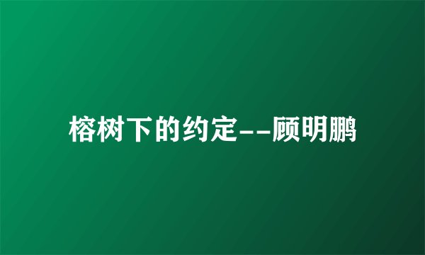 榕树下的约定--顾明鹏