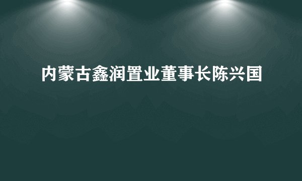 内蒙古鑫润置业董事长陈兴国