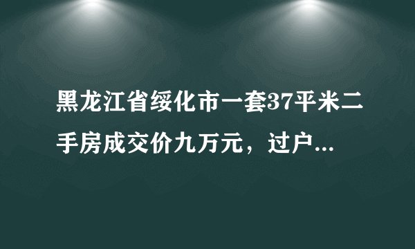黑龙江省绥化市一套37平米二手房成交价九万元，过户时税费加上所有乱七八糟的费用一共需要多少，谢谢