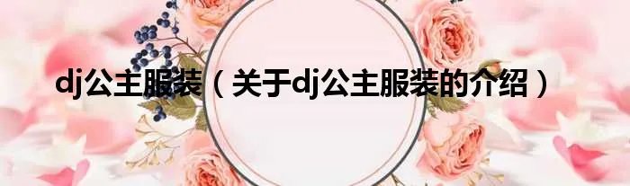 dj公主服装(关于dj公主服装的介绍)
