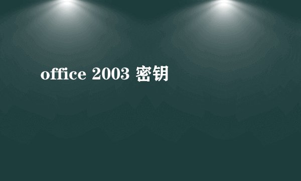 office 2003 密钥