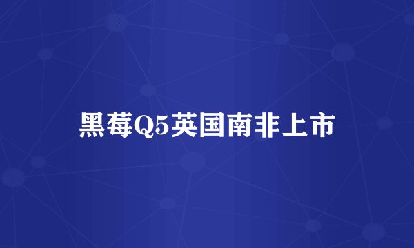 黑莓Q5英国南非上市