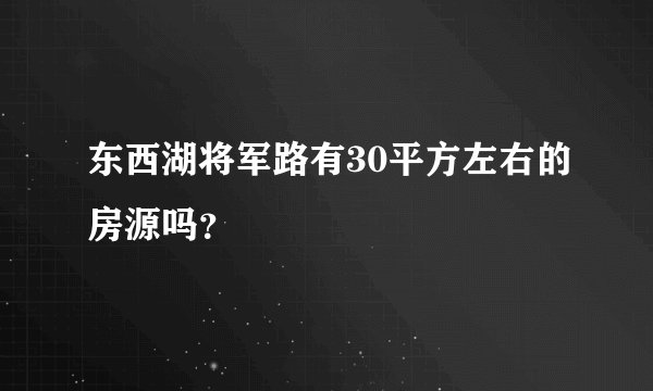 东西湖将军路有30平方左右的房源吗?