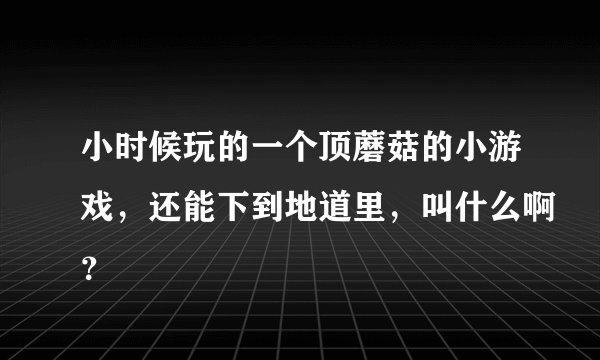 小时候玩的一个顶蘑菇的小游戏，还能下到地道里，叫什么啊？