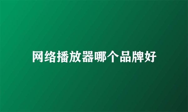 网络播放器哪个品牌好