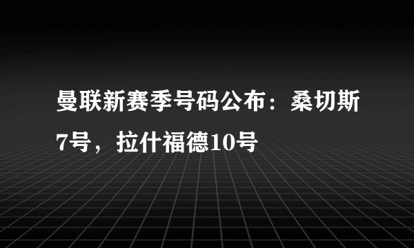曼联新赛季号码公布：桑切斯7号，拉什福德10号