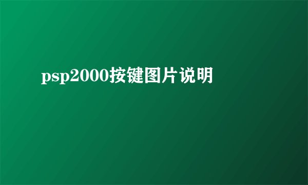 psp2000按键图片说明