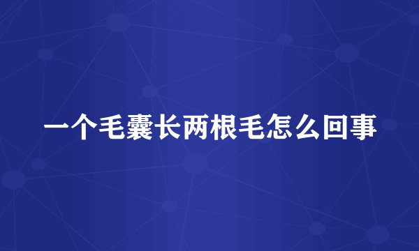 一个毛囊长两根毛怎么回事