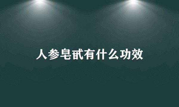 人参皂甙有什么功效