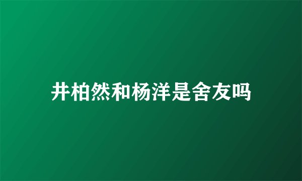 井柏然和杨洋是舍友吗