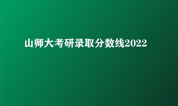 山师大考研录取分数线2022