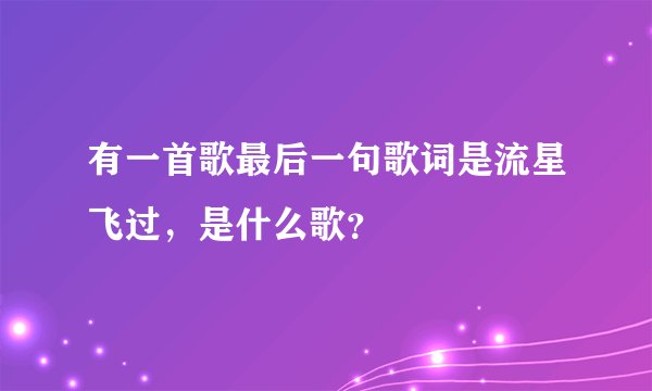 有一首歌最后一句歌词是流星飞过，是什么歌？