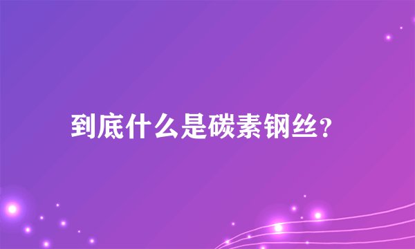 到底什么是碳素钢丝？