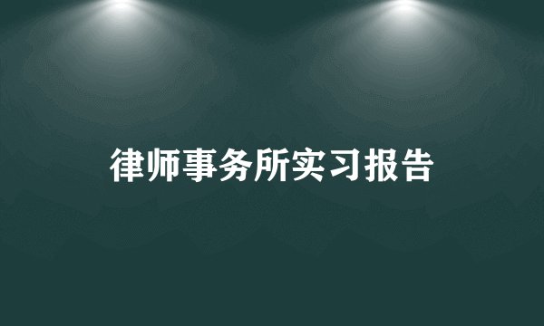 律师事务所实习报告