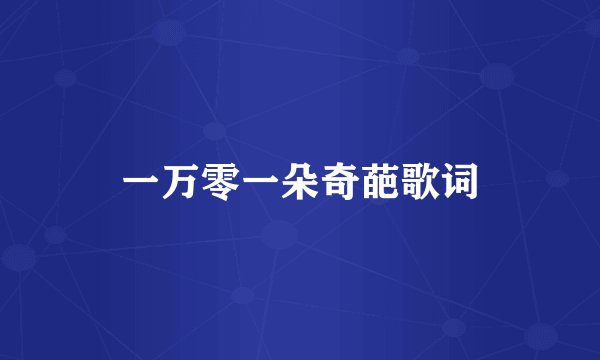 一万零一朵奇葩歌词