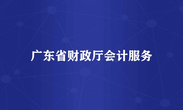 广东省财政厅会计服务