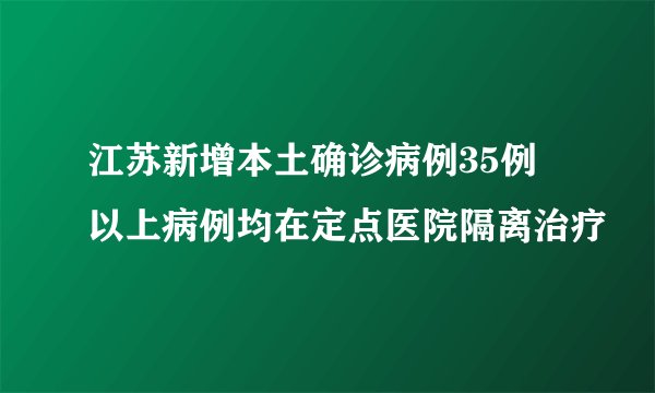 江苏新增本土确诊病例35例 以上病例均在定点医院隔离治疗