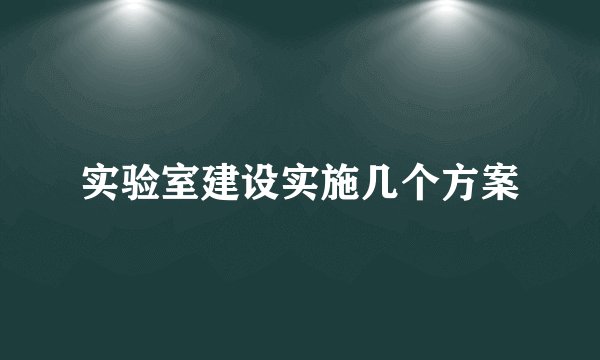 实验室建设实施几个方案