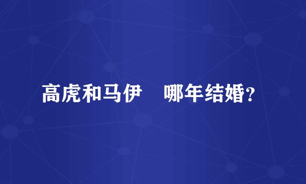 高虎和马伊琍哪年结婚？