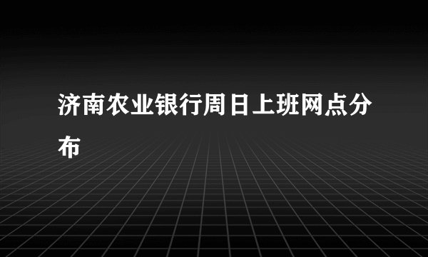 济南农业银行周日上班网点分布