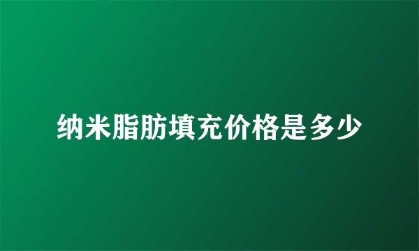 纳米脂肪填充价格是多少