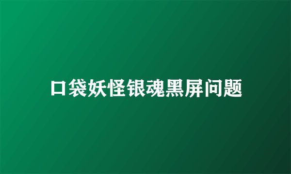 口袋妖怪银魂黑屏问题