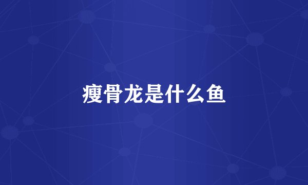 瘦骨龙是什么鱼