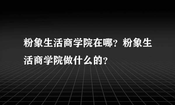 粉象生活商学院在哪?粉象生活商学院做什么的?