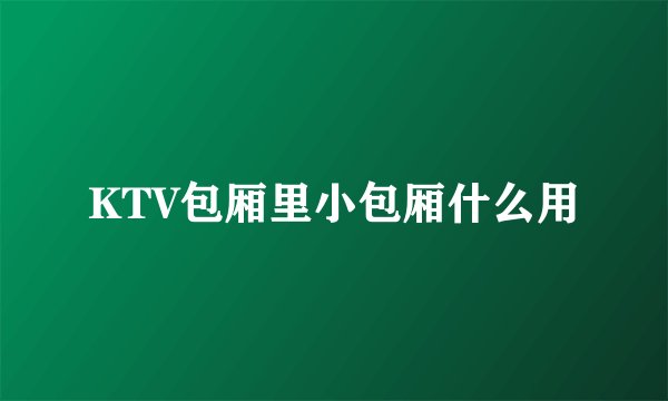 KTV包厢里小包厢什么用