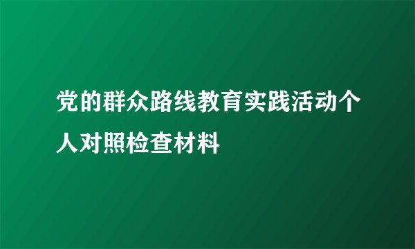 党的群众路线教育实践活动个人对照检查材料