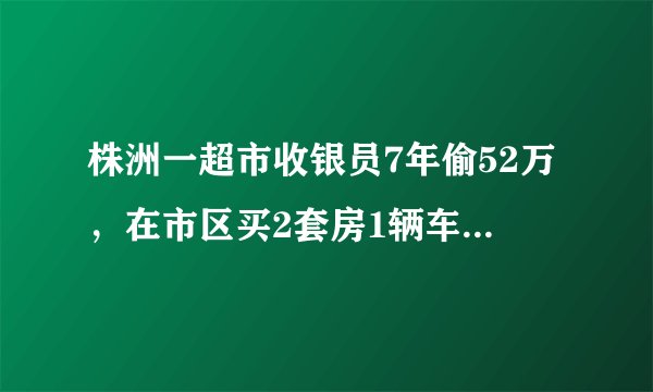 株洲一超市收银员7年偷52万，在市区买2套房1辆车，这事你怎么看？