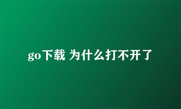 go下载 为什么打不开了