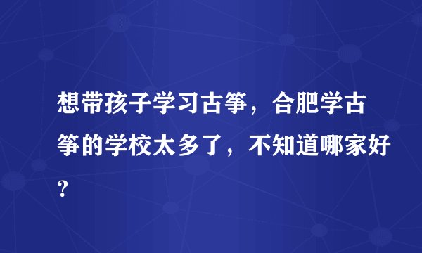 想带孩子学习古筝，合肥学古筝的学校太多了，不知道哪家好？