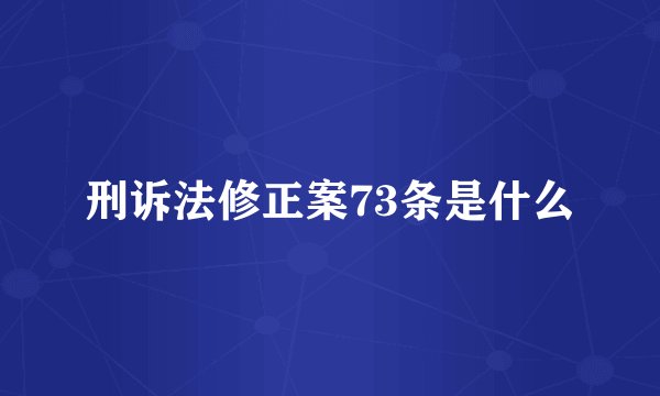 刑诉法修正案73条是什么