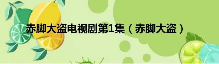 赤脚大盗电视剧第1集（赤脚大盗）