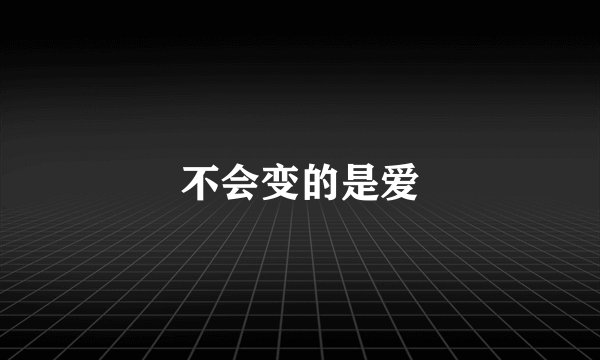 不会变的是爱
